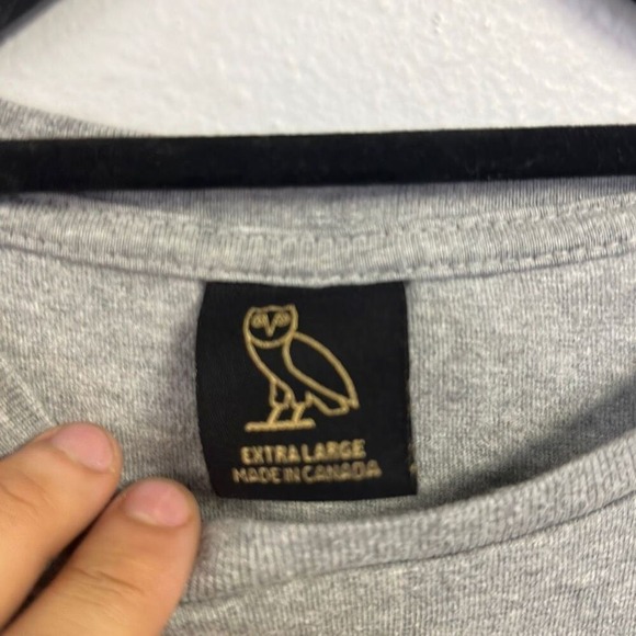 OVO October's Very Own Oranges Golden Owl Print Men's Gray T-Shirt Size XL - Picture 3 of 7